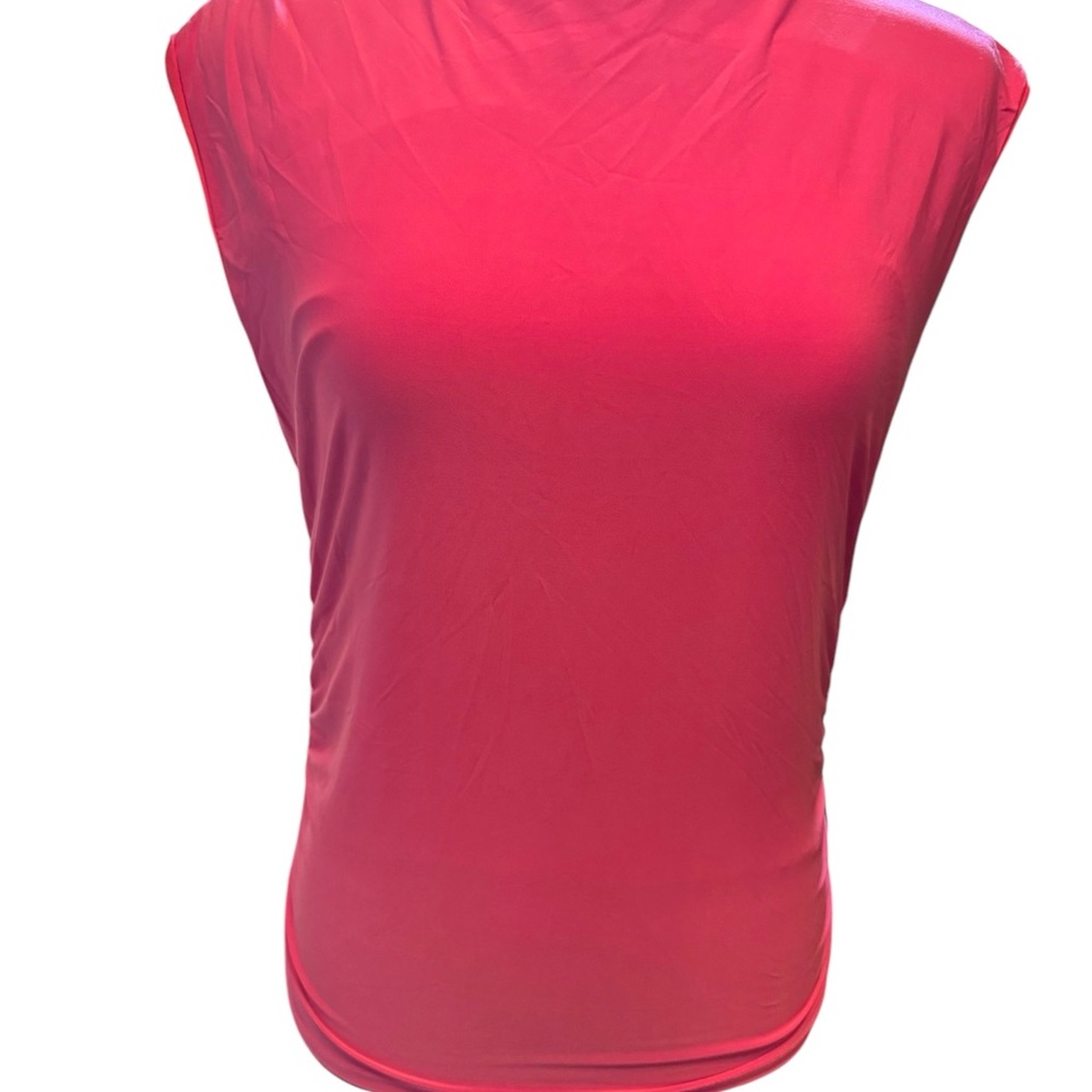 Vibrant Pink Fitted Muscle Tee Blouse